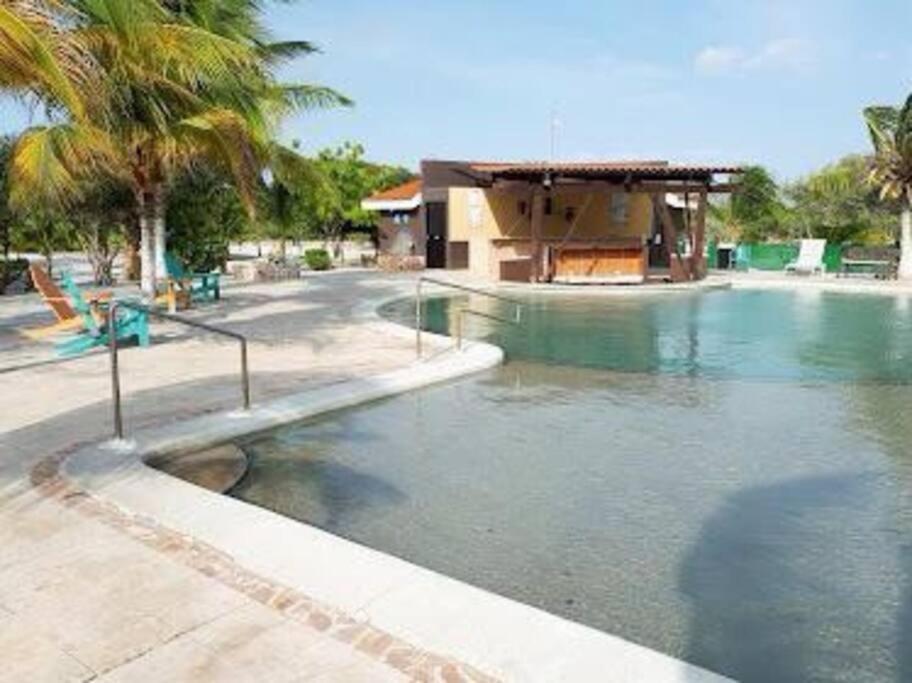 Beachfront With Swimming Pool. One Bedroom Celestun